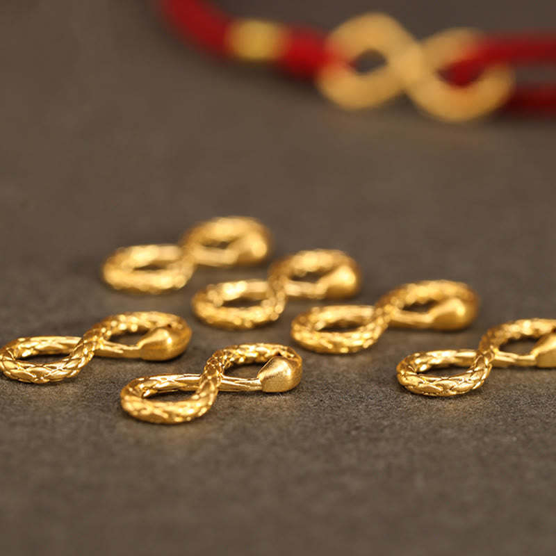 999 Gold Year of the Snake Eternal Endless Knot Infinity Handmade Luck Bracelet