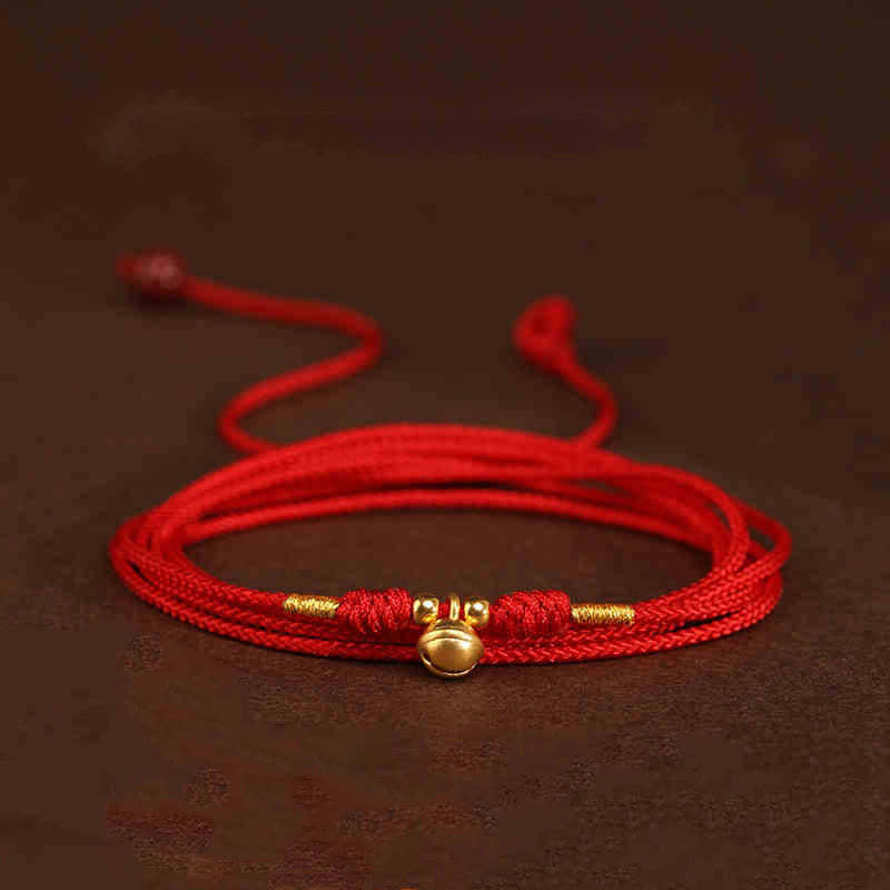 mystic zen Stone 999 Solid Gold Red String Belly Chain