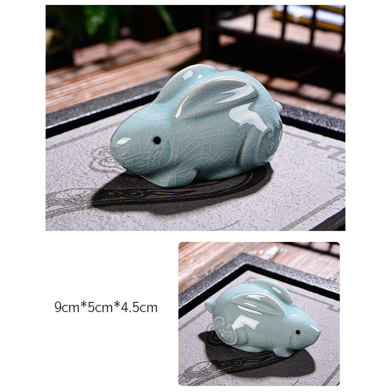 Chinese Zodiac Wealth Ceramic Tea Pet Home Figurine Decoration