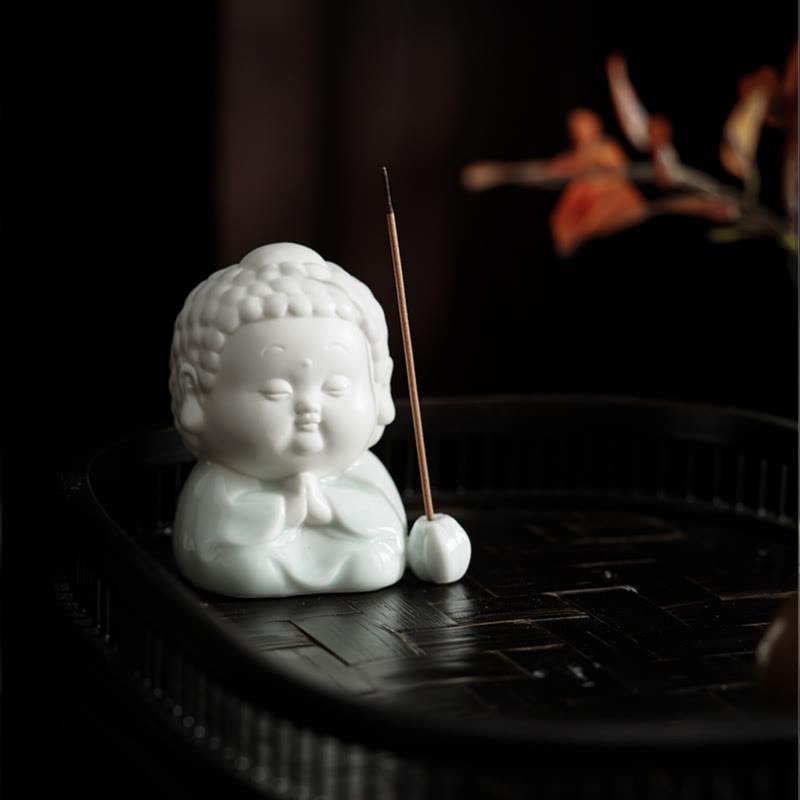mystic zen Sitting Standing Reclining Ceramic Healing Incense Burner Desk Decoration