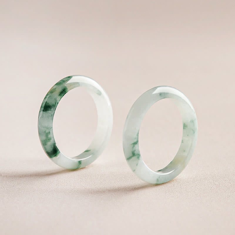 Natural Green Jade Luck Abundance Ring