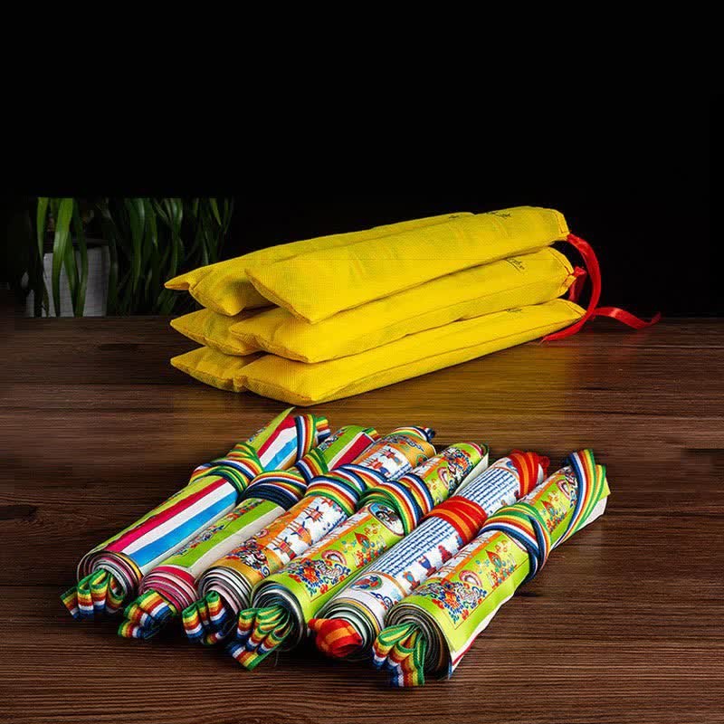 Tibetan 10 Colors Windhorse mystic zen Healing Auspicious Outdoor Prayer Flag