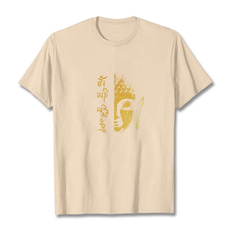 Om Mani Padme Hum Golden mystic zen Cotton Tee T-shirt