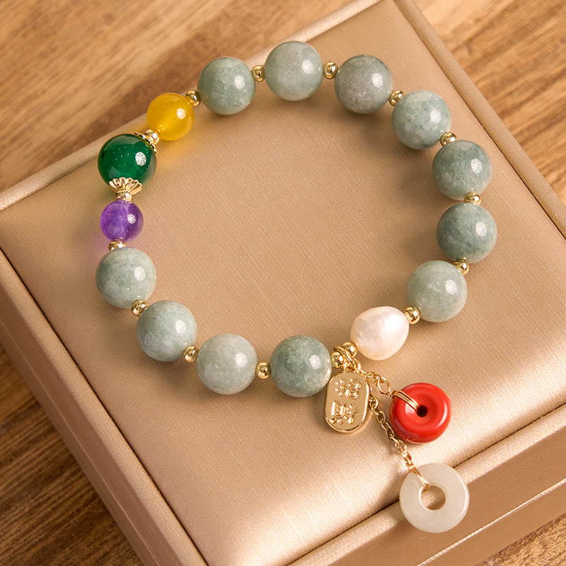 Jade Red Agate Peace Buckle Charm Confidence Bracelet