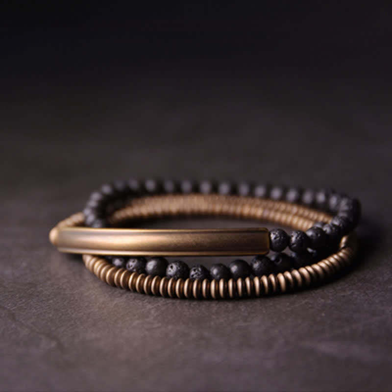 Vintage Lava Rock Copper Support Bracelet