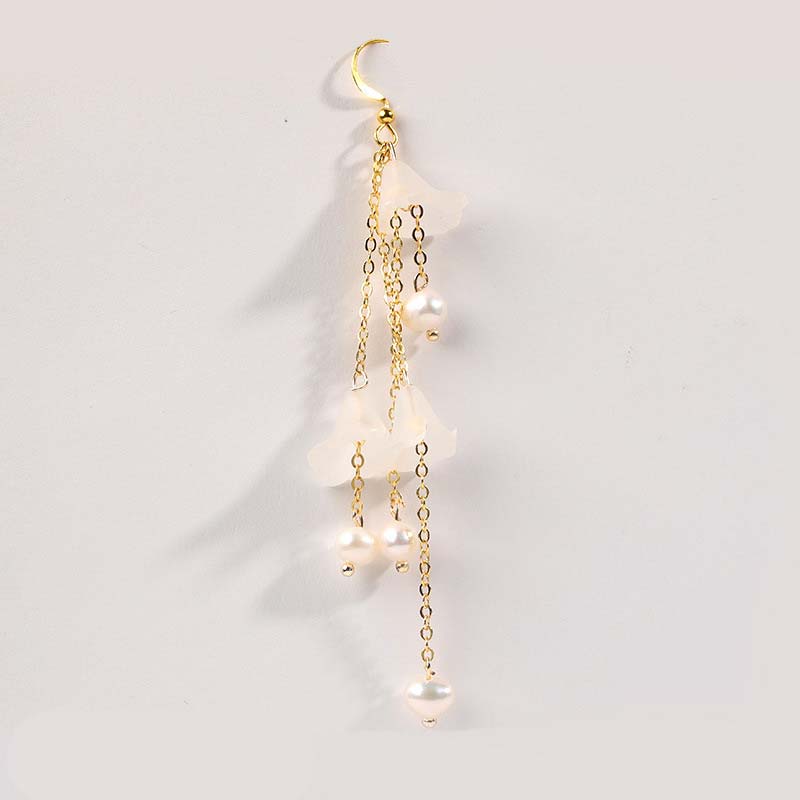 Pearl Flower Petals Luck Drop Earrings