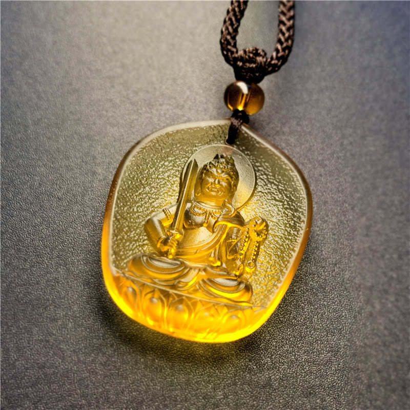 Chinese Zodiac Natal mystic zen Blessing Liuli Crystal Compassion Necklace Pendant