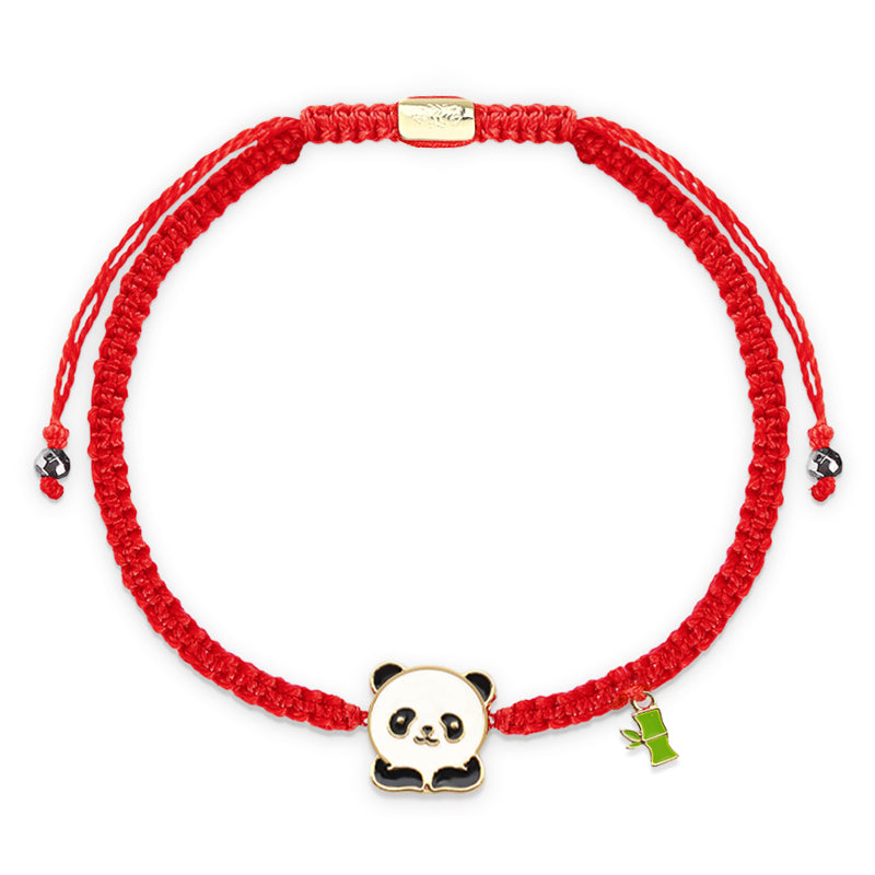 Tibetan Handmade Panda Bamboo Lucky Red String Bracelet (Extra 30% Off | USE CODE: FS30)