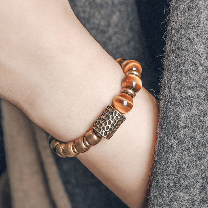 Tiger Eye Stone Copper Protection Bracelet