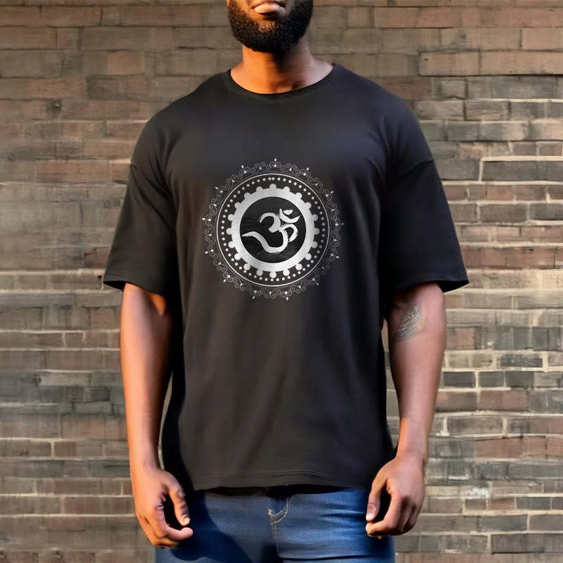 Om Mandala Pattern Cotton Tee T-shirt