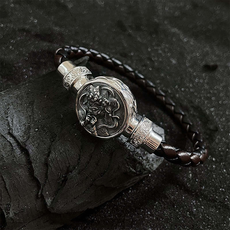 Tibetan 925 Sterling Silver Zakiram Goddess of Wealth Blessing Protection Bracelet