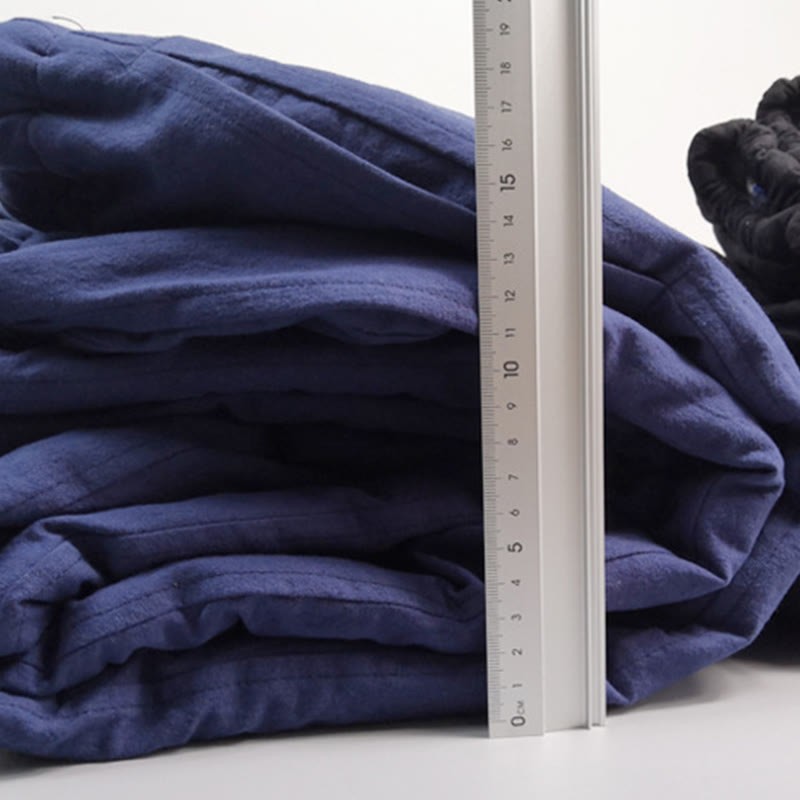 Winter Solid Men's Drawstring Cotton Fleece Lined Pants With Pockets