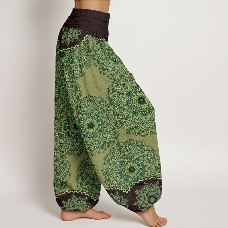 Casual Mandala Pattern Women's Elastic Waist Harem Pants