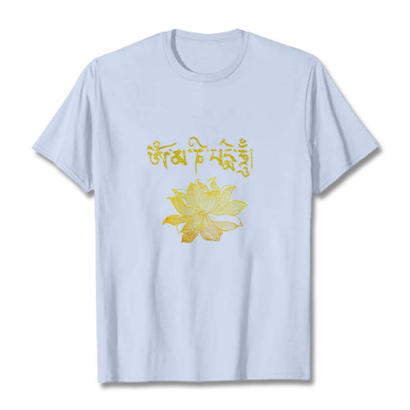 Golden Lotus Sanskrit Tee T-shirt