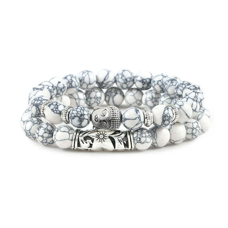 2Pcs Natural Crystal Agate mystic zen Protection Bracelet