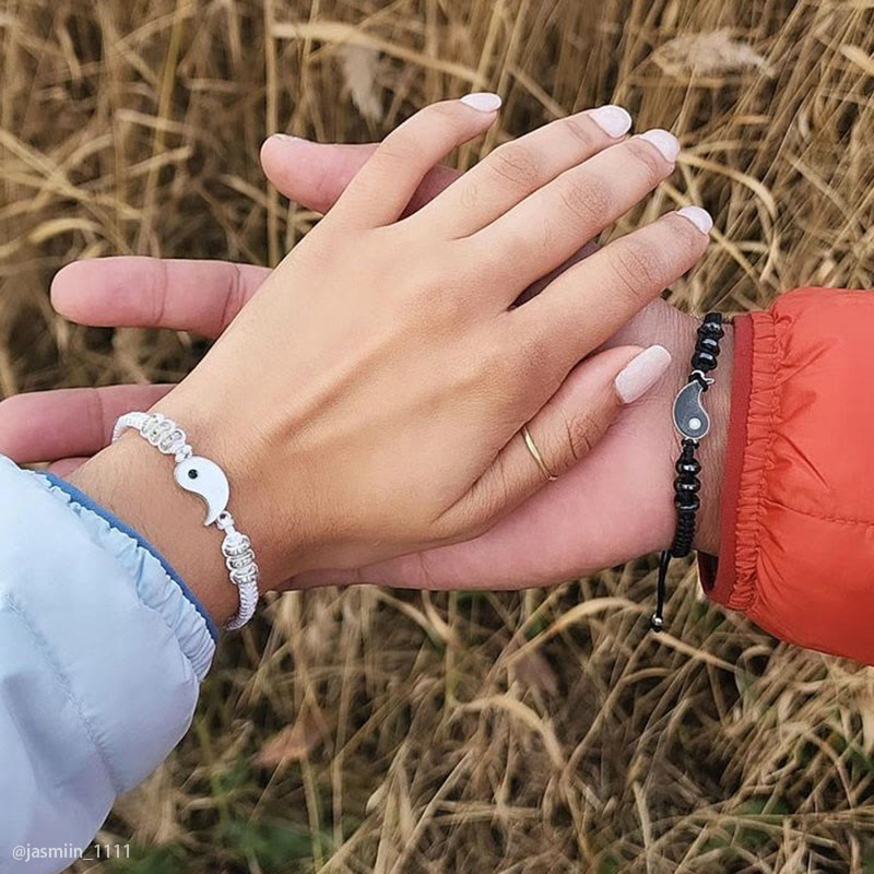 2pcs Yin Yang Hematite Couple Bracelet