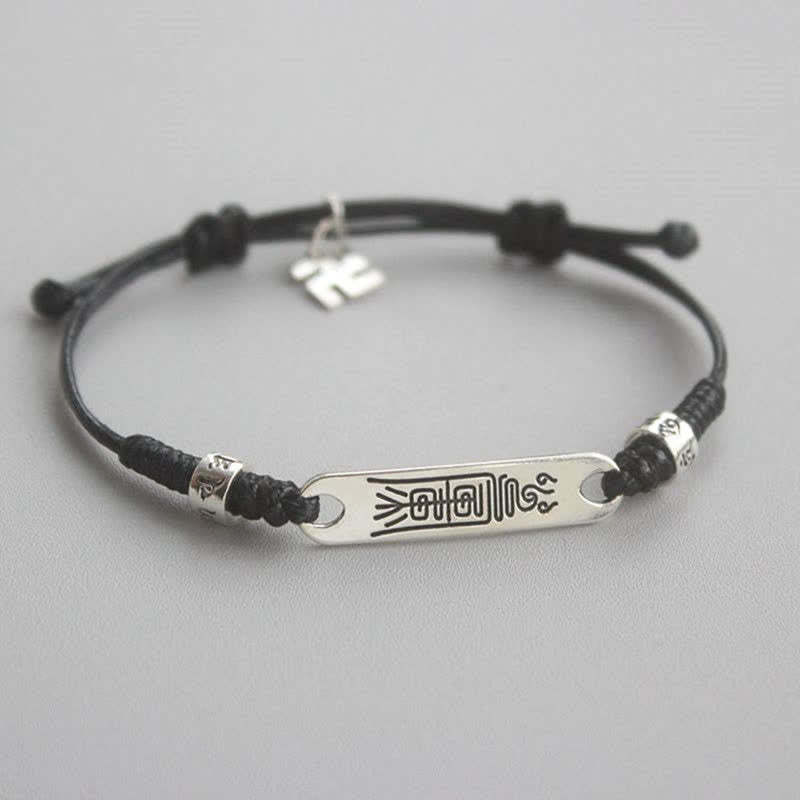 925 Sterling Silver Red String Luck Strength Braid Bracelet