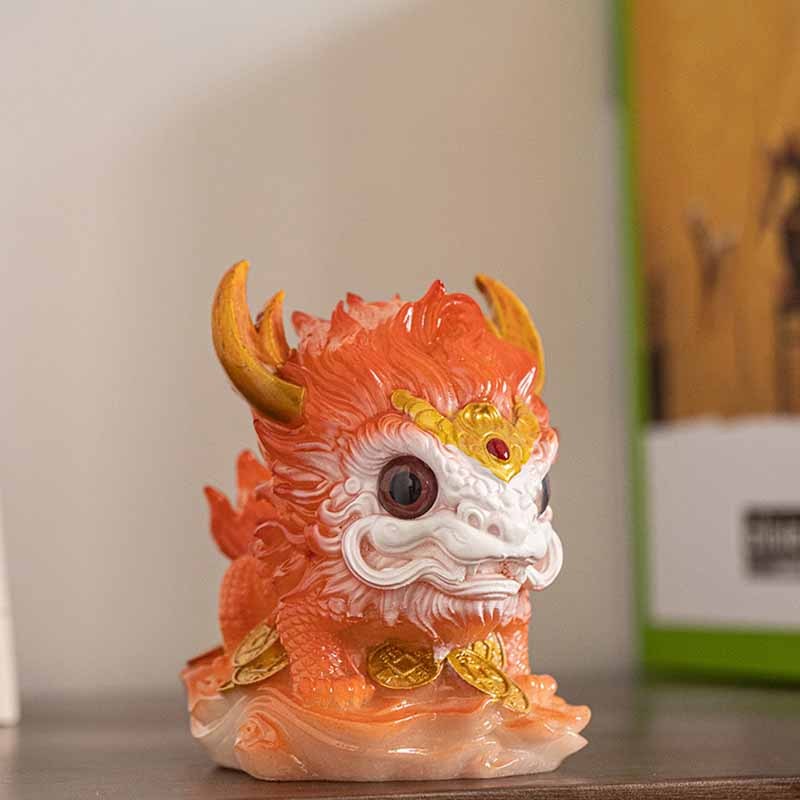 Color Changing Small Kirin Resin Tea Pet Home Figurine Decoration