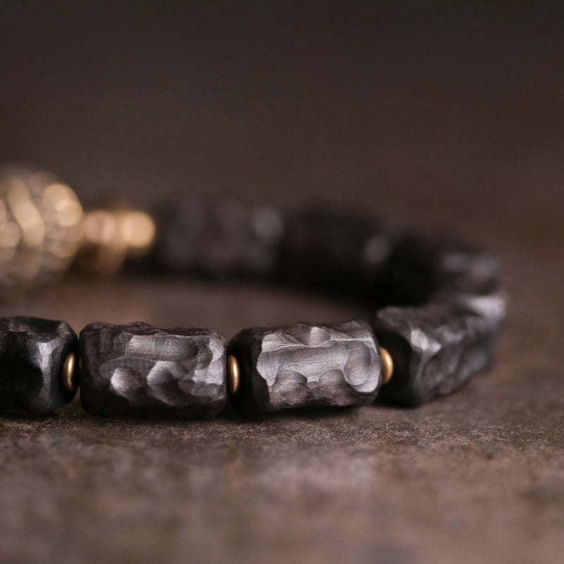 Ebony Wood Copper Balance Protection Couple Bracelet