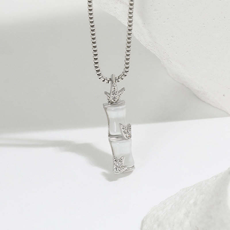 Chalcedony Bamboo Pattern Harmony Necklace Pendant