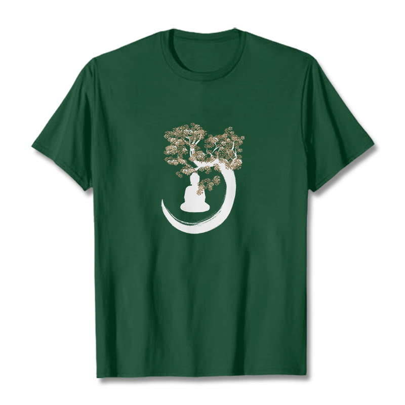 mystic zen Sitting Under The Tree Cotton Tee T-shirt