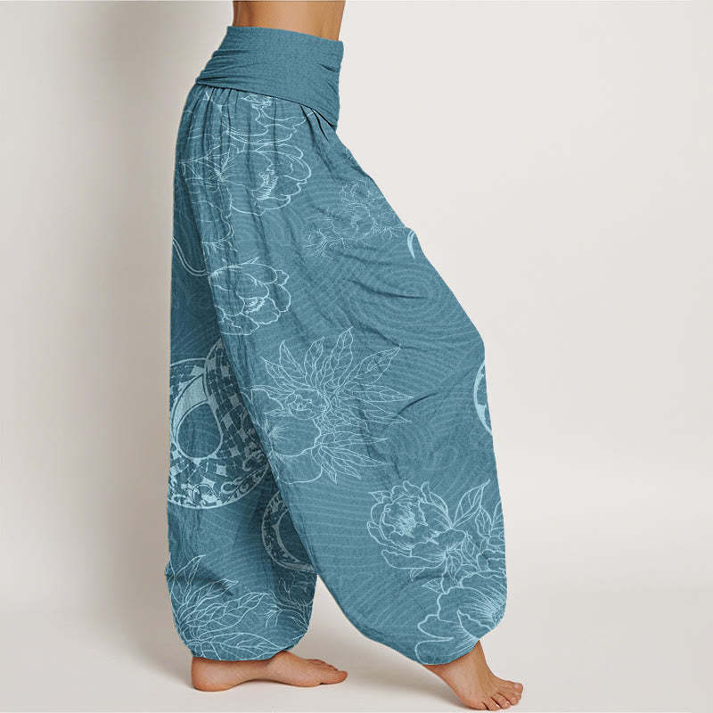 Snake Lotus Women's Elastic Waist Harem Pants