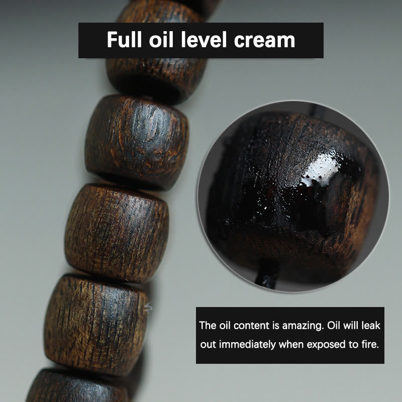 Nha Trang Rare Bai Qinan Agarwood Cyan Jade Red Agate Laughing mystic zen Tibetan Bone Strength Meditation Bracelet