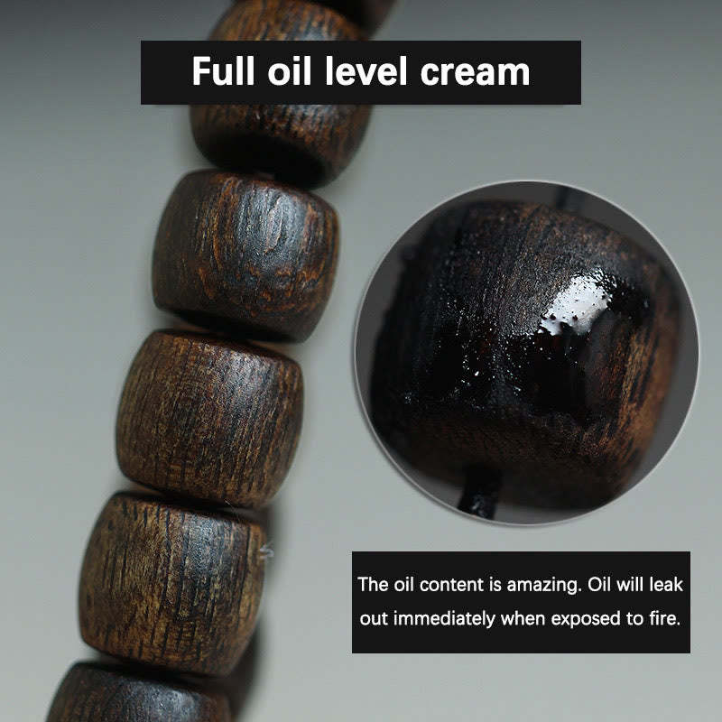 Nha Trang Rare Bai Qinan Agarwood Cyan Jade Red Agate Laughing mystic zen Tibetan Bone Strength Meditation Bracelet