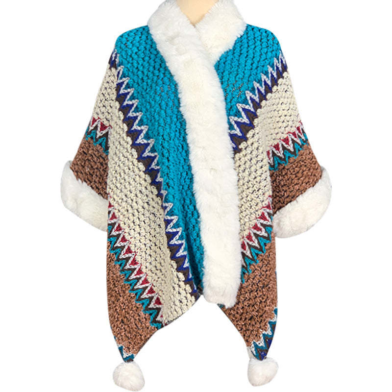 Tibetan Multicolored Striped Shawl Winter Cozy Travel Scarf Wrap