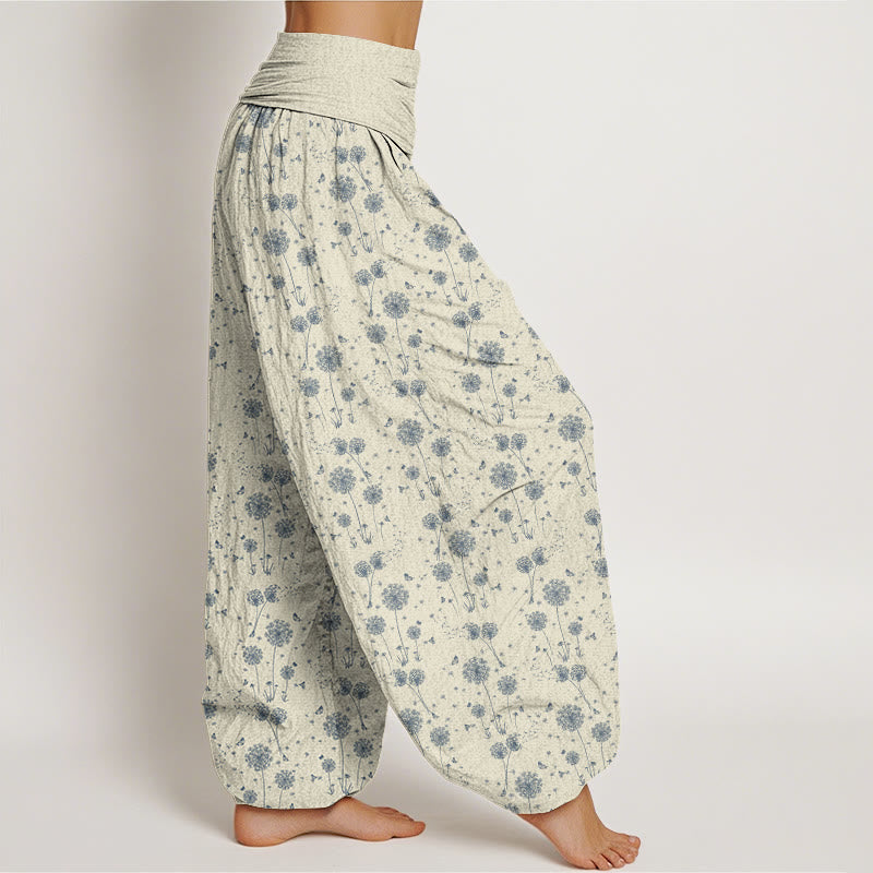 Dandelion Totem Pattern Women's Elastic Waist Harem Pants