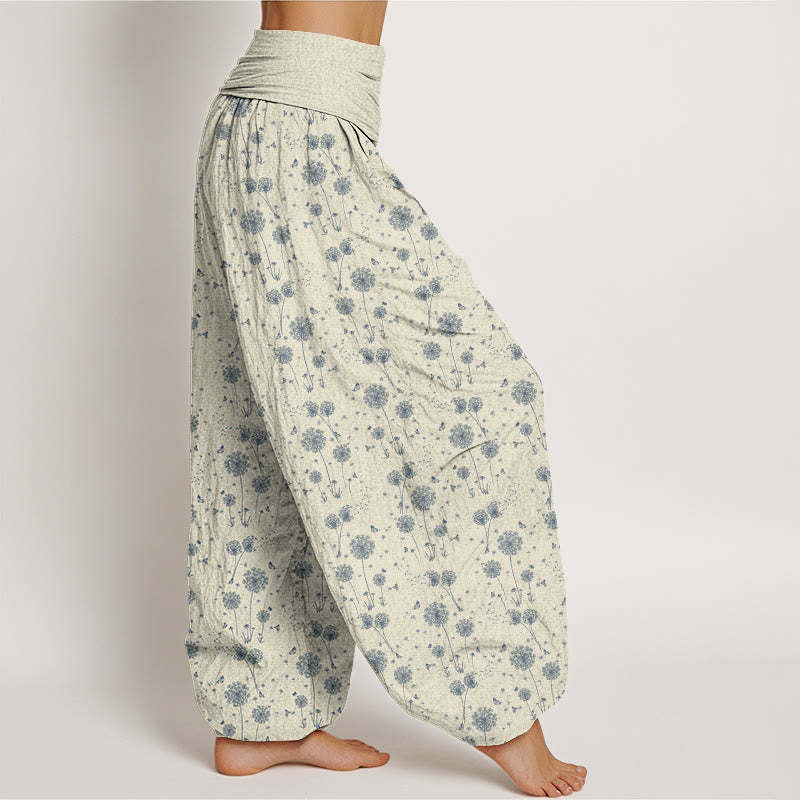 Dandelion Totem Pattern Women's Elastic Waist Harem Pants