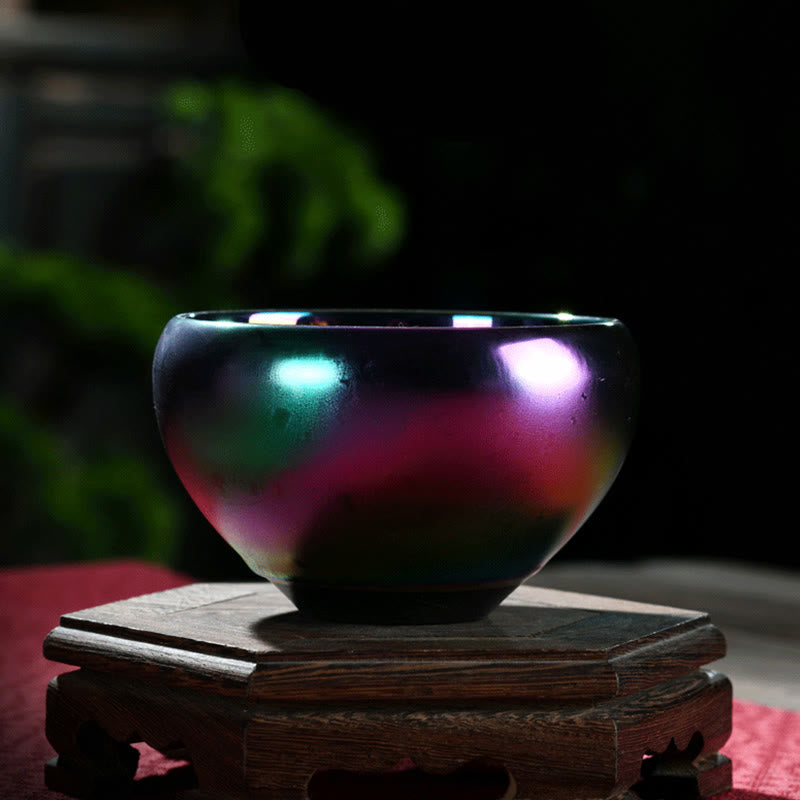 Lotus Dragon Phoenix Koi Fish Peacock Chinese Jianzhan Inlaid Kiln Change Ceramic Teacup Kung Fu Tea Cup