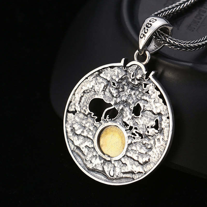 Dragon Waves Yin Yang Bagua Luck Strength Necklace Pendant