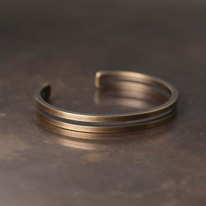 Rustic Copper Luck Viking Cuff Bracelet