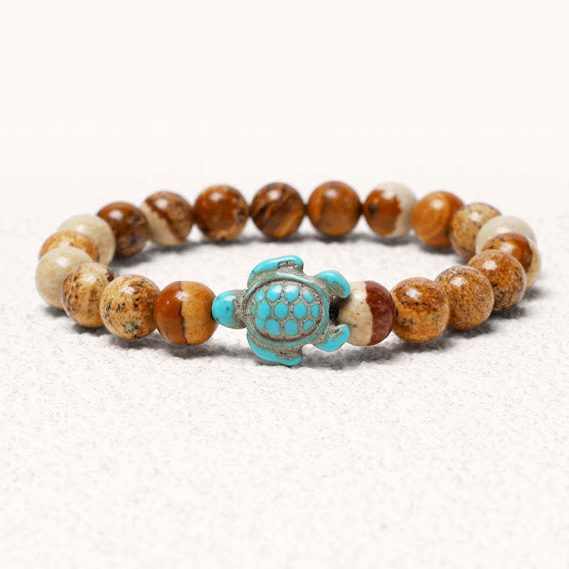Natural Stone Sea Turtle Turquoise Blessing Bracelet