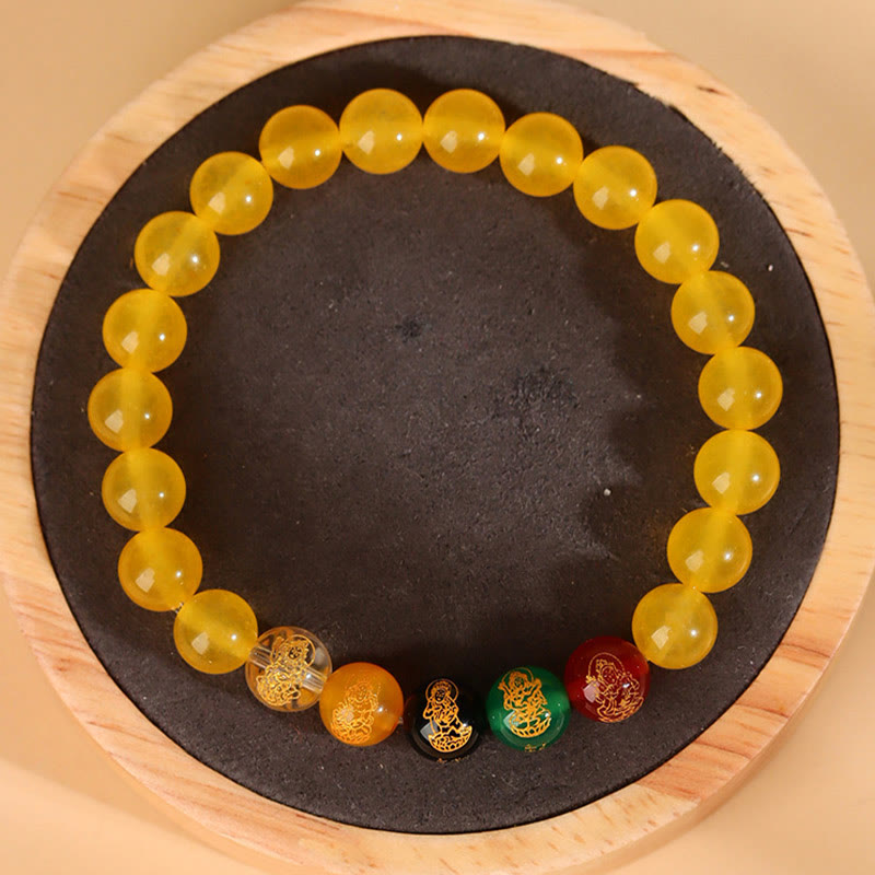 Five Elements Various Agate Jambhala Luck Bracelet