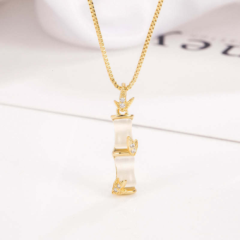 Chalcedony Bamboo Pattern Harmony Necklace Pendant