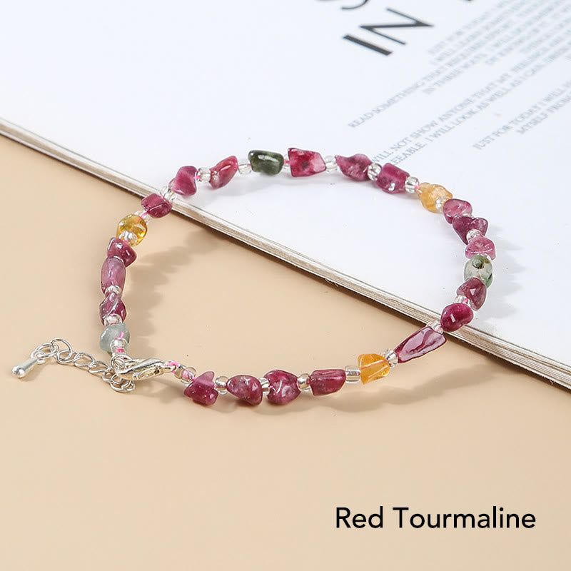Natural Irregular Shape Stone Crystal Meditation Balance Bracelet
