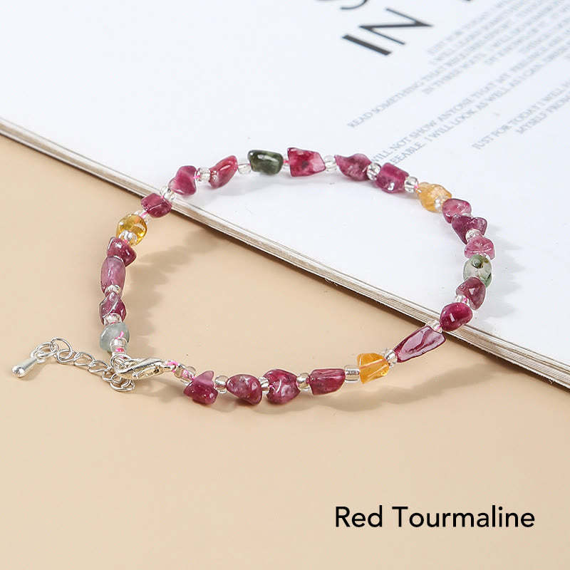 Natural Irregular Shape Stone Crystal Meditation Balance Bracelet