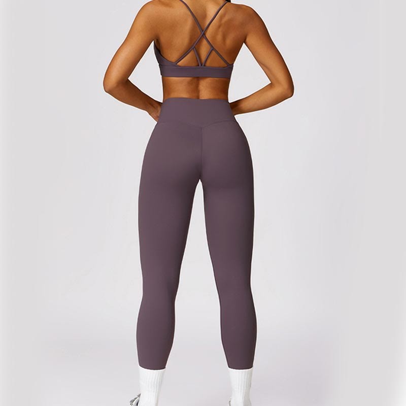 Women Short Sleeve T-Shirt Top High Waist Leggings Pants For Sports Yoga