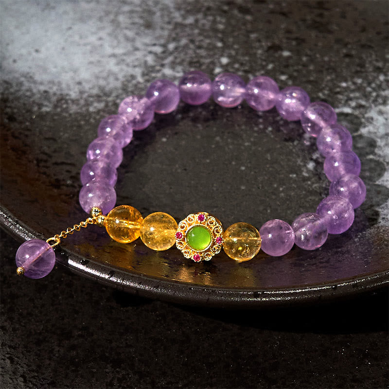 Natural Amethyst Meditation Balance Bracelet