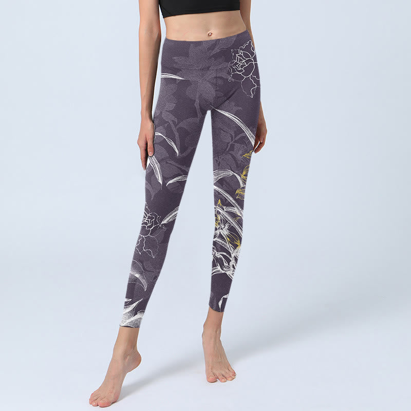 Orchid Flower Roses Gym Leggings Women's Yoga Pants