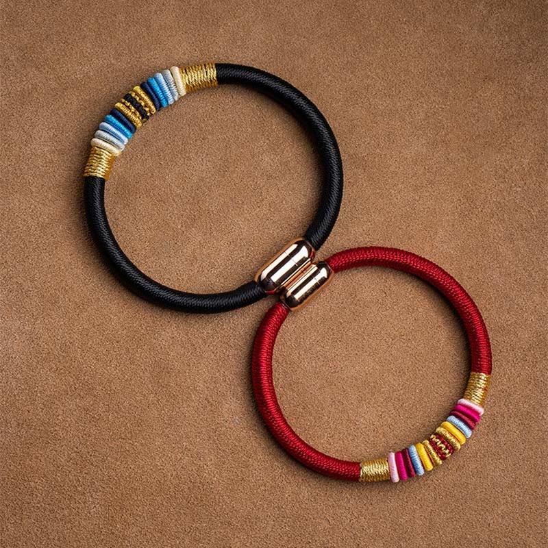 Tibetan Handmade King Kong Knot Protection Magnetic Buckle Braided Bracelet