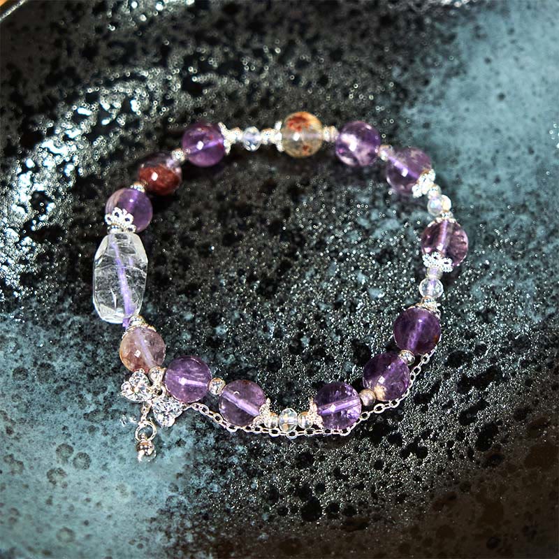 Natural Purple Phantom Bow Wisdom Bracelet