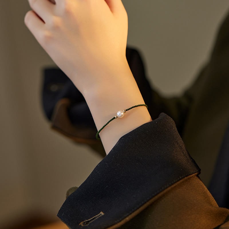 Natural Pearl Bead Luck Braid String Bracelet