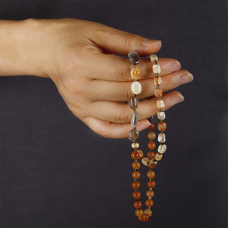 Botswana Agate Red Agate  Emperor Stone Creativity Triple Wrap Bracelet
