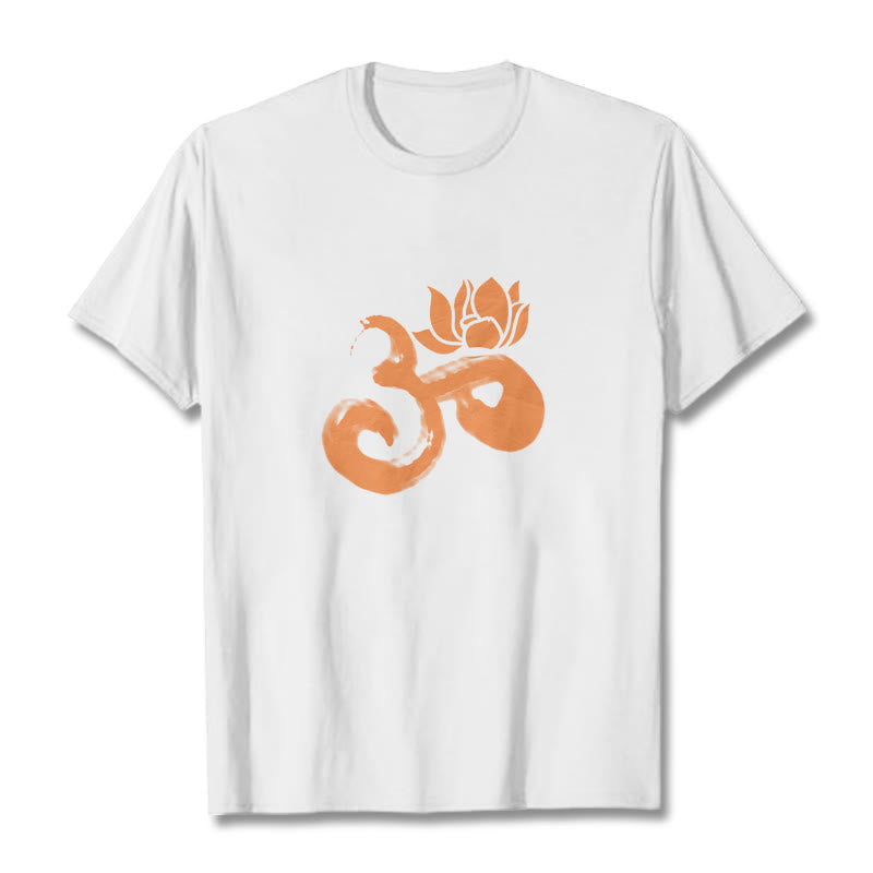 OM Lotus Flower Cotton Tee T-shirt