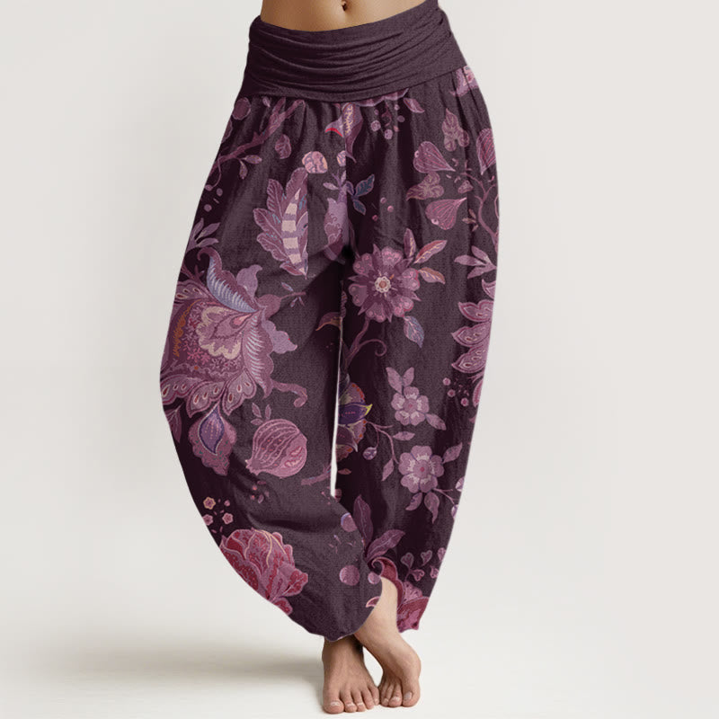Casual Peony Women's Elastic Waist Harem Pants
