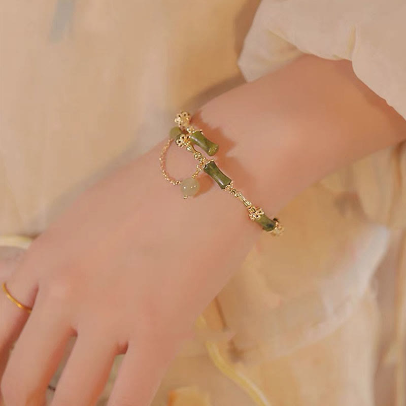 Bamboo Jade Pattern Luck Bracelet Bangle