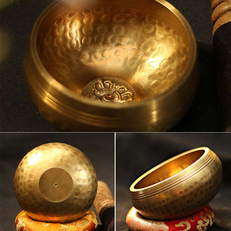 Tibetan Sound Bowl Handcrafted for Relaxation and Mindfulness Meditation Singing Bowl Set
